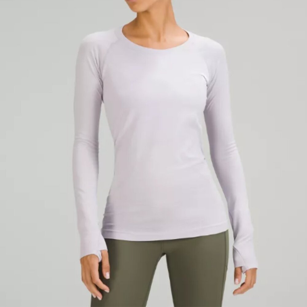 Lululemon Swiftly Tech Long Sleeve Shirt 2.0 size 4 Lilac Ether Color